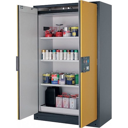 Denios/Asecos Flammable Hazardous Material Storage Cabinet, 2 Doors, 3 Shelves, 47 in. W x 77 in. H, 75 Gal. M31-8020