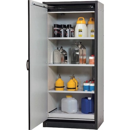 Denios/Asecos Hazardous Material Storage Cabinet, 50 gal, 3 Shelves, Steel, 25 in W x 77 in H x 34 in D, Yellow M31-8010