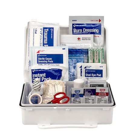Zoro Select First Aid Kit and Housing, Plastic 89 Components, 25 People Served 54775