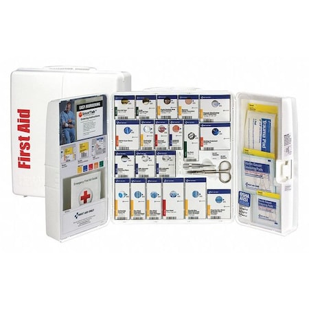 First Aid Only First Aid Cabinet, Plastic 14 in H, 4 5/32 in W, 50 People Served 1301-FAE-0103