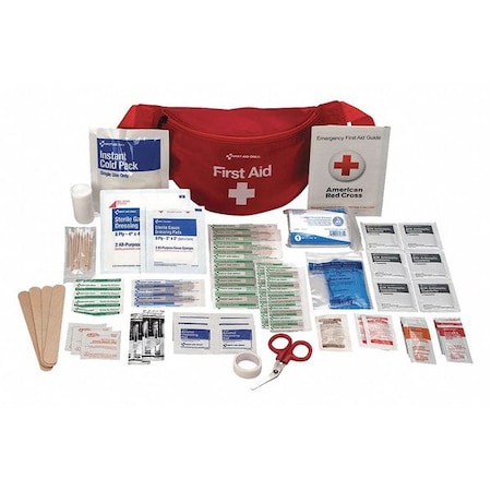 Zoro Select First Aid Kit and Housing, Nylon 87 Components, 5 People Served 59475