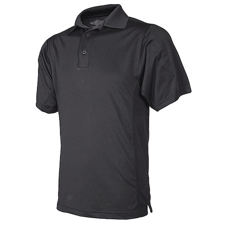 Tru-Spec Men's Tactical Polo Shirt, 100% Polyester, Button Front, 0 Pocket(s), Black, M 4076