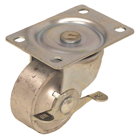 Zoro Select Plate Caster, Swivel, 2-1/2" Wheel dia. P2S-C025G-P-SB