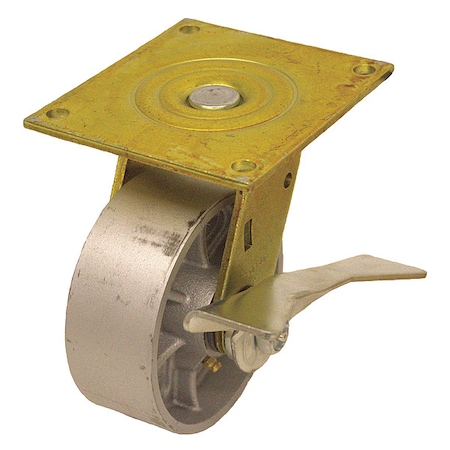 Zoro Select Plate Caster, Swivel, Iron, 6 1/2"H P21S-C050R-15-CB-SS-YZ