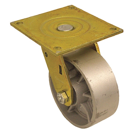 Zoro Select Plate Caster, Swivel, Iron, 6 1/2"H P21S-C050R-15-SS-YZ