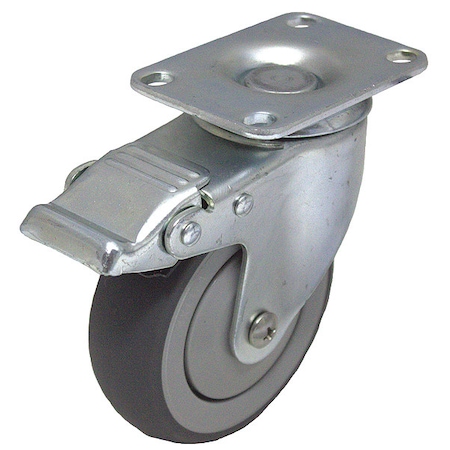 Zoro Select Plate Caster, 300 lb. Load Rating P12S-PB050B-P2-TB