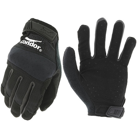 Condor Condor Mechanics Gloves, Synthetic Leather Palm, Polyester Back, 8, Black 488C64