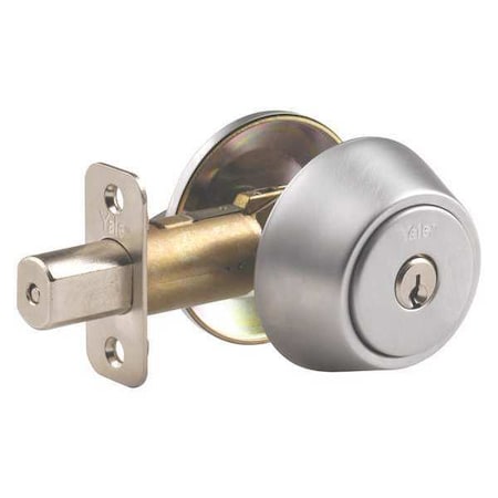 Yale Residential Deadbolt, Satin Chrome, Single, 6 Pins D981701