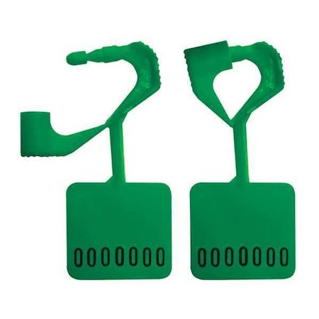 Elc Security Products Padlock Stamped Seals 1-15/16" x 1/8", Green, Pk250 092H02PPGR