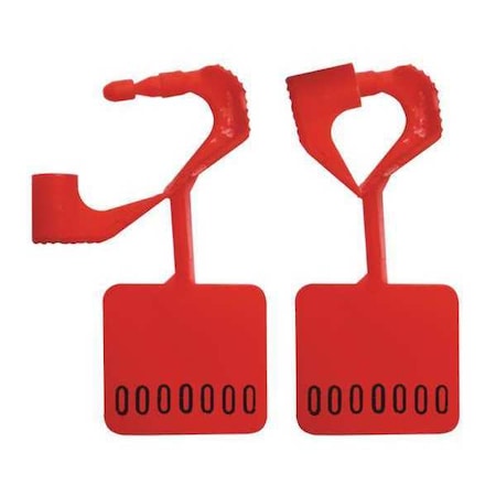 Elc Security Products Padlock Stamped Seals 1-15/16" x 1/8", Red, Pk250 092H02PPRD