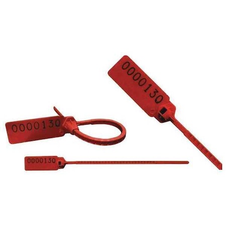 Elc Security Products Pull Tight Stamped Seals 5-1/2" x 9/64", Red, Pk250 060H14PPRD
