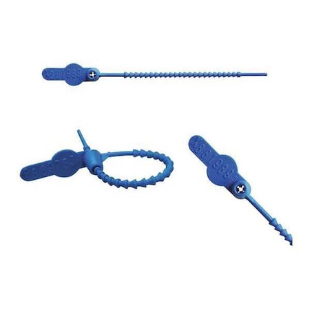 Elc Security Products Pull Tight Beaded Molded Seals 5-1/2" x 9/64", Blue, Pk250 065N14PPBL
