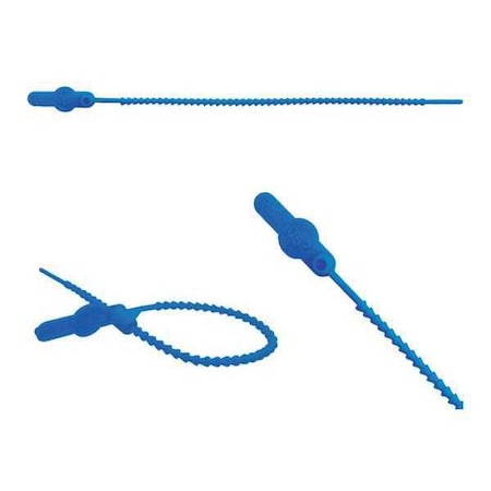 Elc Security Products Pull Tight Beaded Molded Seals 8-1/2" x 9/64", Blue, Pk250 065N21PPBL