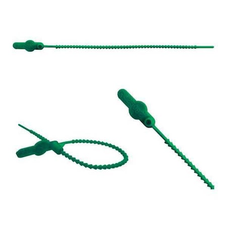 Elc Security Products Pull Tight Beaded Molded Seals 8-1/2" x 9/64", Green, Pk250 065N21PPGR