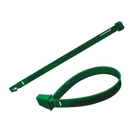 Elc Security Products Fixed Length Truck Stamped Seals 8-1/2" x 1/4", Green, Pk250 070H19PPGR
