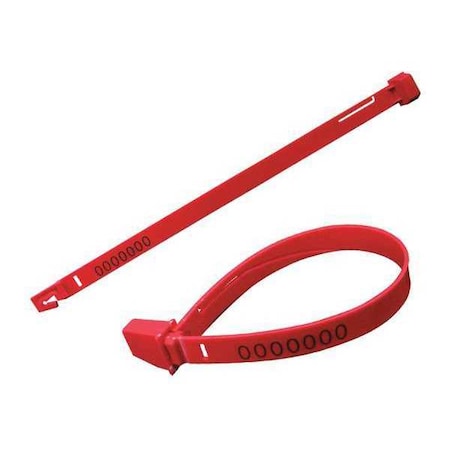 Elc Security Products Fixed Length Truck Stamped Seals 8-1/2" x 1/4", Red, Pk250 070H19PPRD