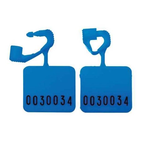 Elc Security Products Padlock Stamped Seals 1-25/64" x 3/32", Blue, Pk250 092H01PPBL