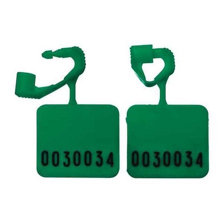 Elc Security Products Padlock Stamped Seals 1-25/64" x 3/32", Green, Pk250 092H01PPGR