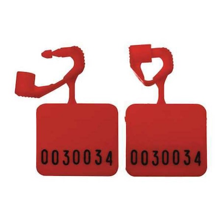ELC SECURITY PRODUCTS Padlock Stamped Seals 1-25/64" x 3/32", Red, Pk250 092H01PPRD