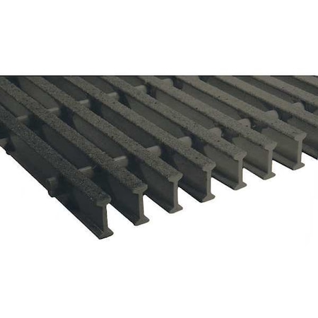 Fibergrate Fiberglass Pultruded Grating, 144 in Span, Grit-Top Surface, Vi-Corr Resin, Dark Gray 350974