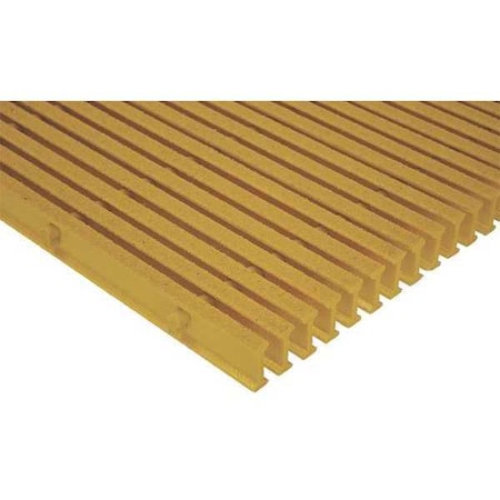 Fibergrate Fiberglass Pultruded Grating, 96 in Span, Grit-Top Surface, ISOFR Resin, Yellow 350589