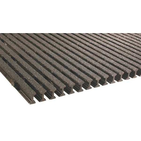 Fibergrate Fiberglass Pultruded Grating, 120 in Span, Grit-Top Surface, Vi-Corr Resin, Dark Gray 350510