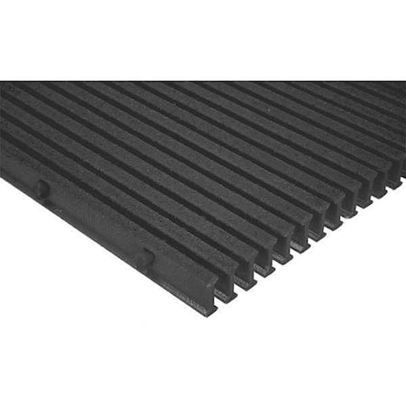 Fibergrate Fiberglass Pultruded Grating, 144 in Span, Grit-Top Surface, Vi-Corr Resin, Dark Gray 350620