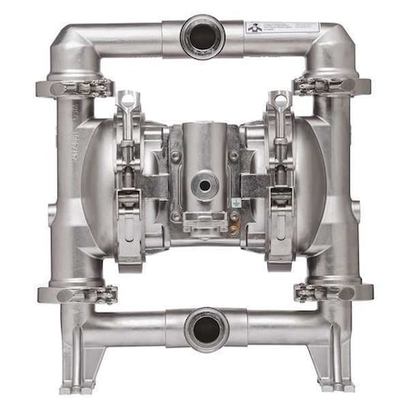 Aro Double Diaphragm Pump, Stainless steel, Air Operated, Santoprene, 54 gpm GPM 225 Degrees F SD10S-CSS-SMM-B00