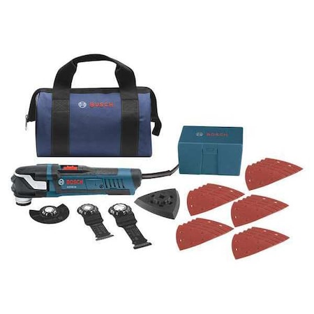 Bosch Oscillating Tool Kit, 120 V AC, Corded, 3  Degrees Oscillation Angle, Starlock Plus Series GOP40-30B