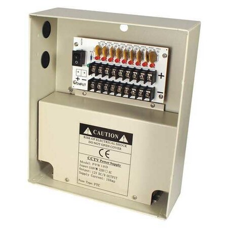 Speco Technologies Camera Power Supply, 8-25/64 in. H, 12VDC P9W10D