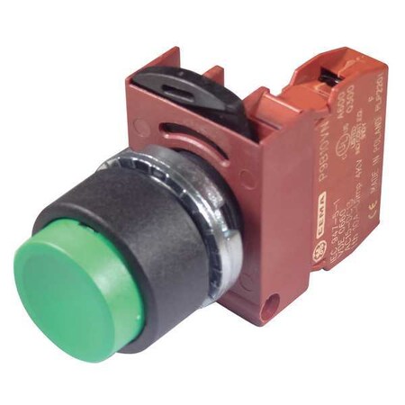 Abb Non-Illuminated Push Button, 22 mm, 1NO, Green P9M-PNVSN10N0