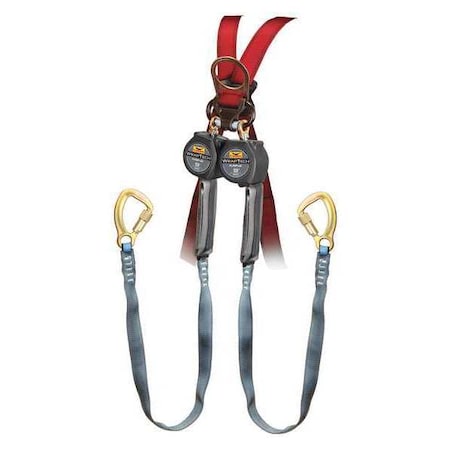Condor Workman(R) Self-Retracting Lifeline, 9 ft. Length, Carabiner, Steel, 2 Leg(s) G74709TB8