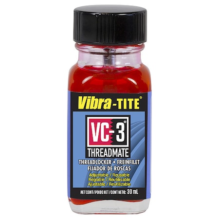 VIBRA-TITE Reusable Threadlocker, VIBRA-TITE VC-3, Red, High Strength, Liquid, 30 mL Bottle 21330