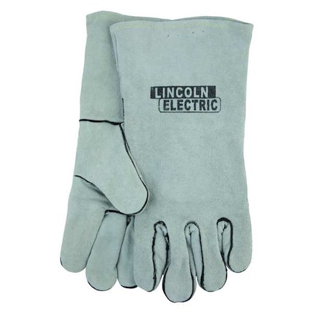 Lincoln Electric Welding Gloves, Gauntlet Cuff, Wing Thumb, A leather, L, 1 PR KH641