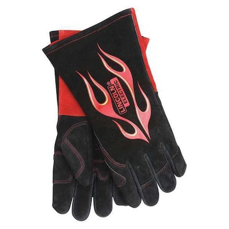 Lincoln Electric Welding Gloves, Gauntlet Cuff, Wing Thumb, A leather, L, 1 PR KH783