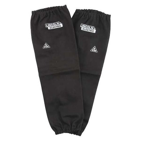 Lincoln Electric Flame-Resistant Sleeves, Cotton, 20 in Length, Black, Elastic Both Ends Cuff KH813