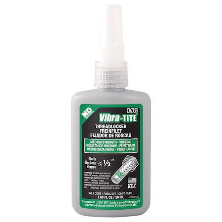 Vibra-Tite Wicking Threadlocker, VIBRA-TITE 150, Green, Medium Strength, Liquid, 50 mL Bottle 15050