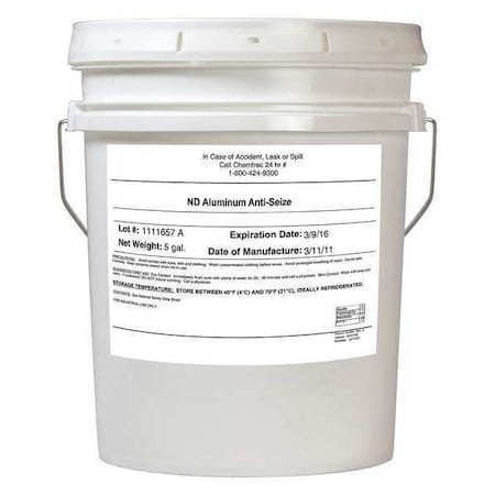 Vibra-Tite Anti Seize Compound, Bucket, 5 gal., Silver 90705