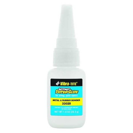 Vibra-Tite Instant Adhesive, 330 Series, Clear, 1 oz, Bottle 33028