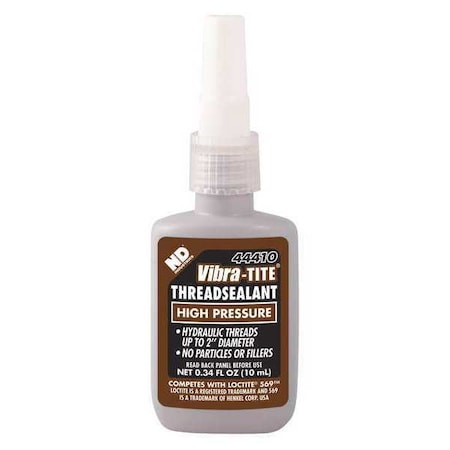 Vibra-Tite Thread Sealant, Brown, Liquid, 0.3 fl oz, Bottle 44410