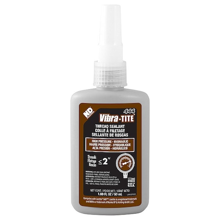 Vibra-Tite Thread Sealant, Brown, Liquid, 50 mL Bottle 44450