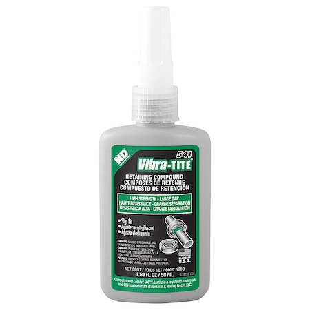 Vibra-Tite Retaining Compound, 541 Series, Green, Liquid, 50ml, Bottle 54150