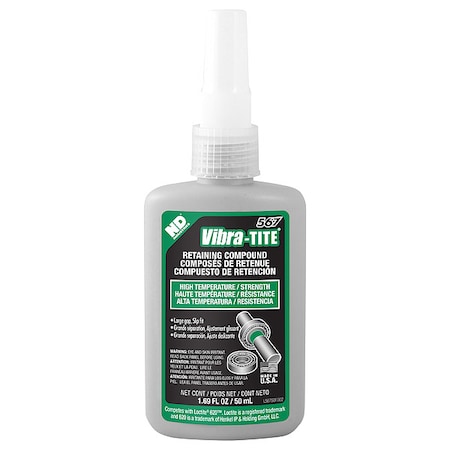 Vibra-Tite Retaining Compound, 567 Series, Green, Liquid, 50ml, Bottle 56750