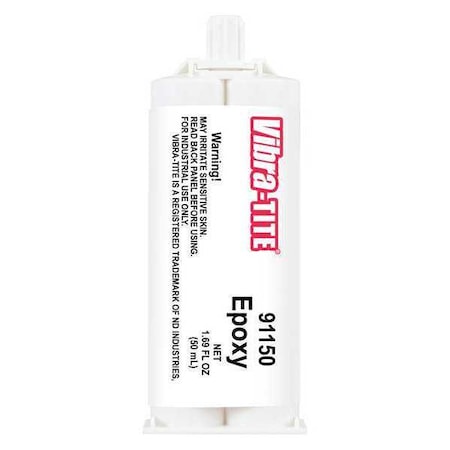 Vibra-Tite Epoxy Adhesive, 911 Series, Dual-Cartridge, 1:1 Mix Ratio, 10 min Functional Cure 91150
