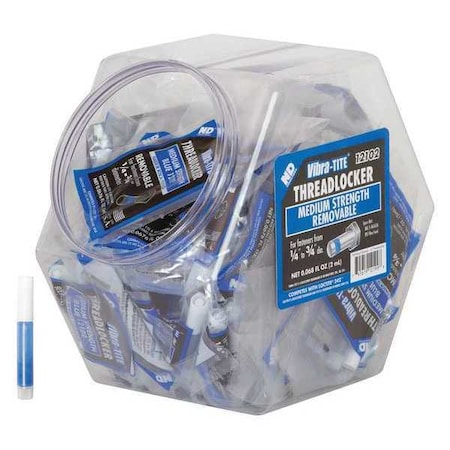 Vibra-Tite Threadlocker, VIBRA-TITE 121, Blue, Medium Strength, Liquid ...
