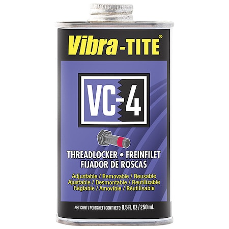 Vibra-Tite Reusable Threadlocker, VIBRA-TITE VC-4, Red, High, Liquid, 8.45 fl oz, Can 21725