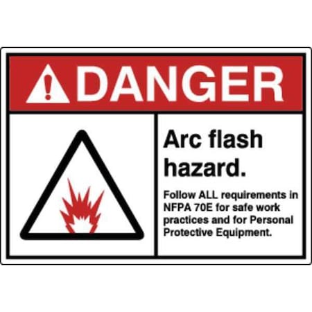 Zoro Select Label, Electrical Hazard, 3-1/2 in. H, PK5, HWL-535-707-5PK HWL-535-707-5PK