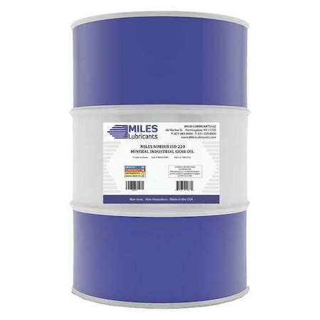Miles Lubricants 55 gal Gear Oil Drum 220 ISO Viscosity, 90W SAE, Amber M00600401