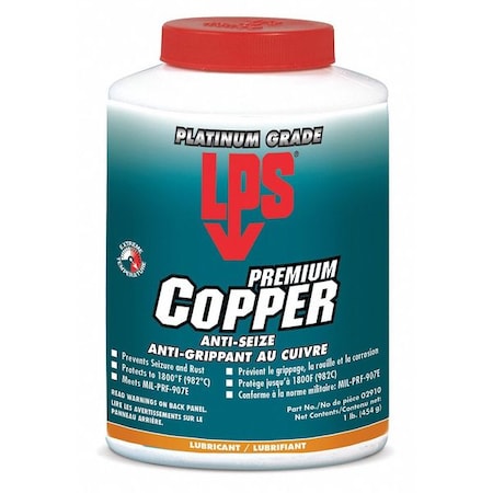 Lps Copper Anti-Seize, Jar, 16 oz. Net Weight 02910