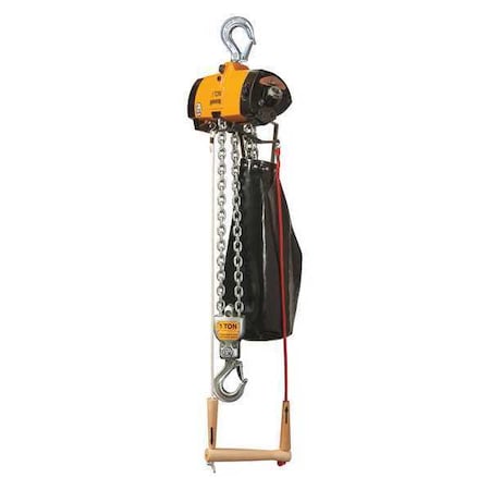 Harrington Air Chain Hoist, Pull Cord, 1000 lb., 20 ft TCL500C-20